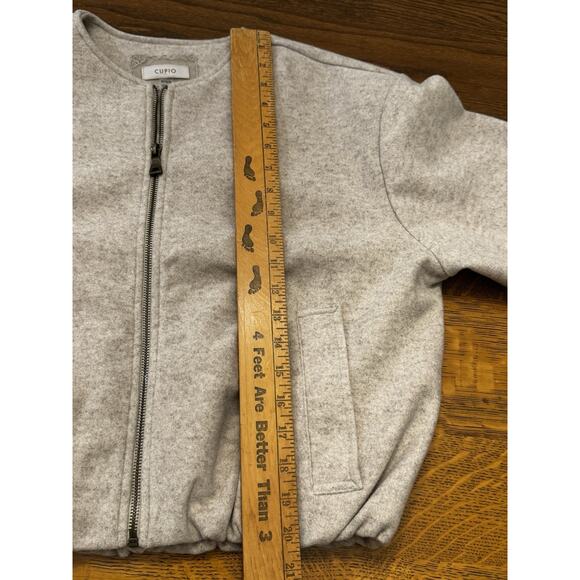 Cupio Camel Bomber Jacket Sz M Wool Blend Biker Jacket Academia Office Capsule - Picture 8 of 10